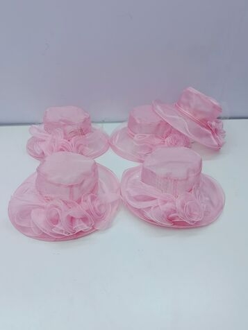 Women Organza Kentucky Derby Hat - Baby Pink